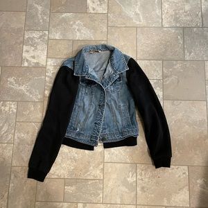 Denim Jacket with Fabric Sleeves!